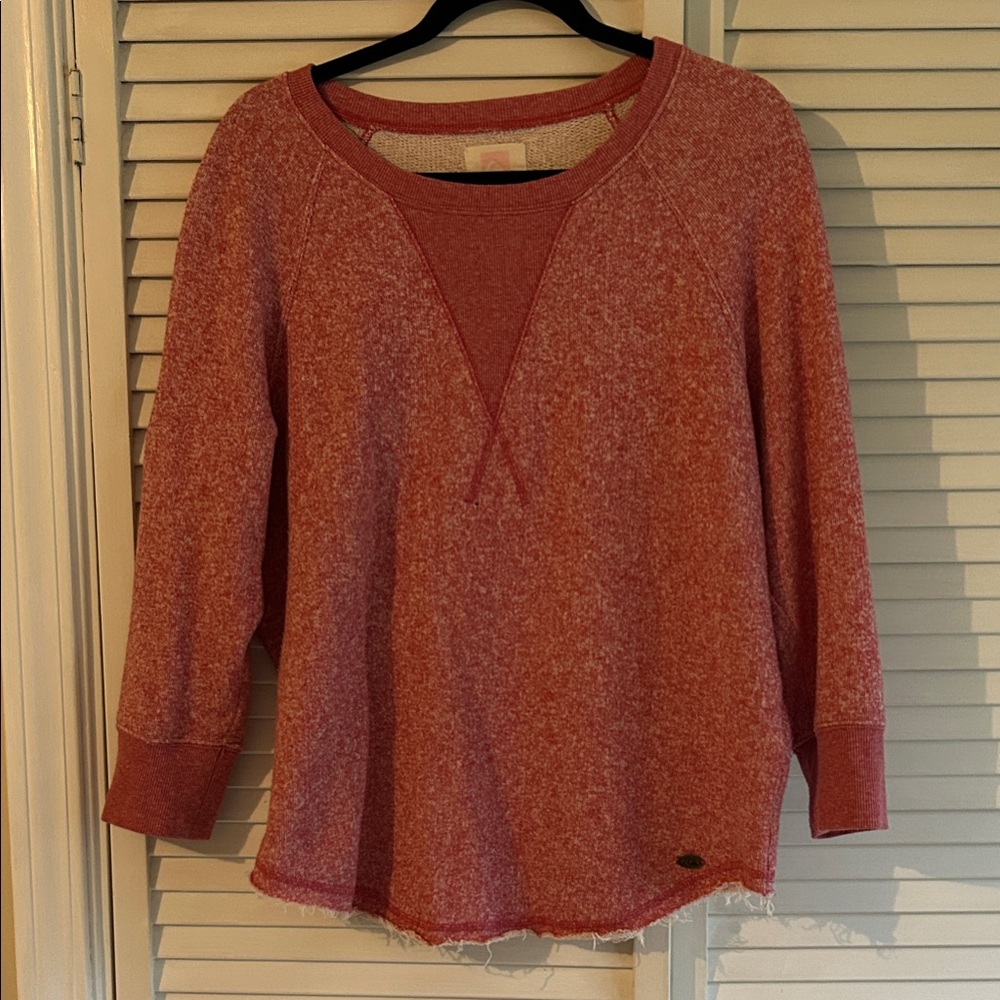 Quiksilver Heathered Pink Scoop Neck Sweater